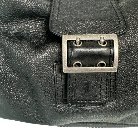 BANANA REPUBLIC Black Soft Pebbled Leather Hobo Shoulder Strap Handbag - Picture 15 of 16